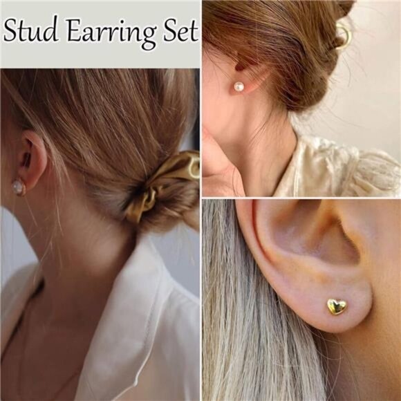 45 Pairs Gold Hoop Earrings Set for Women Multipack, Hypoallergenic Chunky - Picture 4 of 6